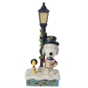 Peanuts by Jim Shore 6015032N Snoopy & Woodstock LED Lamppost Figurine