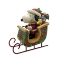 Jim Shore Peanuts 6015038 Snoopy & Woodstock in Sleigh Figurine