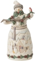 Jim Shore 6015151 Woodland Snowman with Pine Garland Figurine