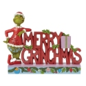 Jim Shore Dr Seuss 6015221 Merry Grinchmas Word Figurine