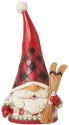 Jim Shore 6015446 Highland Glen Gnome Holding Skis Figurine