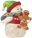 Jim Shore 6015464 Mini Snowman with Gingerbread Figurine