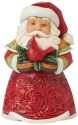 Jim Shore 6015466N Mini Santa with Cardinal Figurine