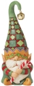 Jim Shore 6015472N Elf Gnome Holding Candy Cane Figurine