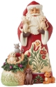 Jim Shore 6015499 Santa with Pet Cat & Dog Figurine