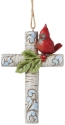 Jim Shore 6015504 Cardinal with Cross Ornament