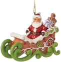 Jim Shore 6015508N Santa In Gingerbread Sleigh Ornament