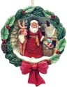Jim Shore 6015511 Santa & Deer Wreath Ornament