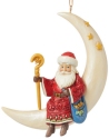 Jim Shore 6015539N Santa on Crescent Moon Ornament