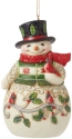 Jim Shore 6015542 Snowman with Cardinal Ornament