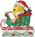 Jim Shore 6015683N Yellow Character M&M in Sleigh Figurine