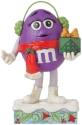Jim Shore 6015684 Purple Character M&M With Gift Figurine
