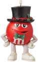 Jim Shore 6015685N Red Character M&M in Tophat Ornament