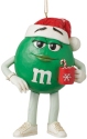 Jim Shore 6015686N Green Character M&M In Santa Hat Ornament