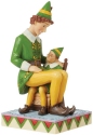 Jim Shore 6015725N Buddy Sitting on Papa Elf's Lap Figurine