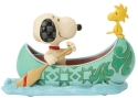 Jim Shore Peanuts 6017869N Snoopy and Woodstock In Canoe Figurine