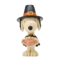 Jim Shore Peanuts 6018514N Snoopy with Pumpkin Pie Mini Figurine