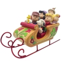 Jim Shore Peanuts 6018692N Snoopy and Friends in Sleigh Figurine