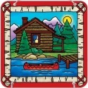 Special Sale SALESFS4008 Joan Baker Designs SFS4008 Cabin and Canoe Sign for Suncatcher