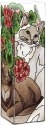 Joan Baker Designs VAS1019 Cats and Geraniums Vase