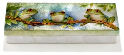 Kubla Crafts Capiz KUB 0 1273 Frog Long Capiz Box