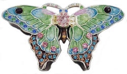 Kubla Crafts Bejeweled Enamel KUB 0 3043 Butterfly Box