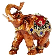 Kubla Crafts Bejeweled Enamel KUB 0 3151 Elephant Box