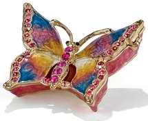 Kubla Crafts Bejeweled Enamel KUB 0 3157 Butterfly Box
