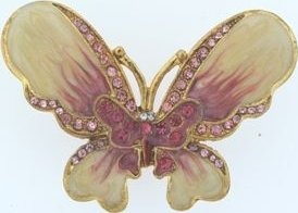 Kubla Crafts Bejeweled Enamel KUB 0 3335 Butterfly Mini Box