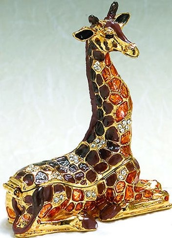 Kubla Crafts Bejeweled Enamel KUB 0 3813 Large Giraffe Box