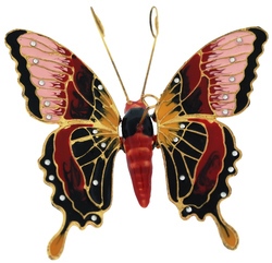 Kubla Crafts Cloisonne KUB 0 4786BR Bejeweled Butterfly Ornament