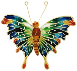 Kubla Crafts Cloisonne KUB 0 4789MT Bejeweled Butterfly Ornament