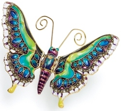 Kubla Crafts Cloisonne KUB 0 4798GB Bejeweled Butterfly Ornament
