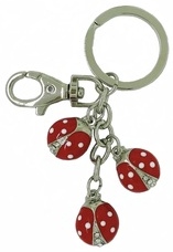 Kubla Crafts Bejeweled Enamel KUB 00 1475 Ladybug Key Ring