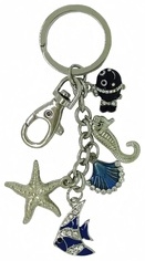 Kubla Crafts Bejeweled Enamel KUB 00 1499 Starfish Key Ring