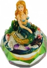 Kubla Crafts Bejeweled Enamel KUB 00 3069 Glass Box Mermaid