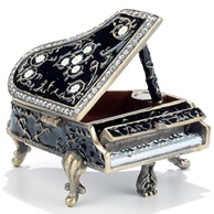 Kubla Crafts Bejeweled Enamel KUB 00 3366 Piano Box