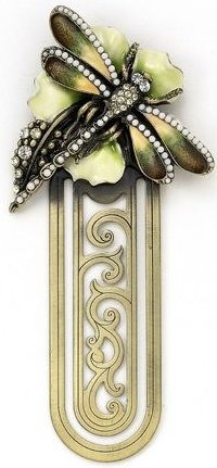 Kubla Crafts Bejeweled Enamel KUB 0142 Dragonfly Jewel Bookmark