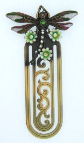Kubla Crafts Bejeweled Enamel KUB 0149 Dragonfly Bookmark
