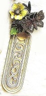 Kubla Crafts Bejeweled Enamel KUB 0162 Butterfly and Flower Bookmark