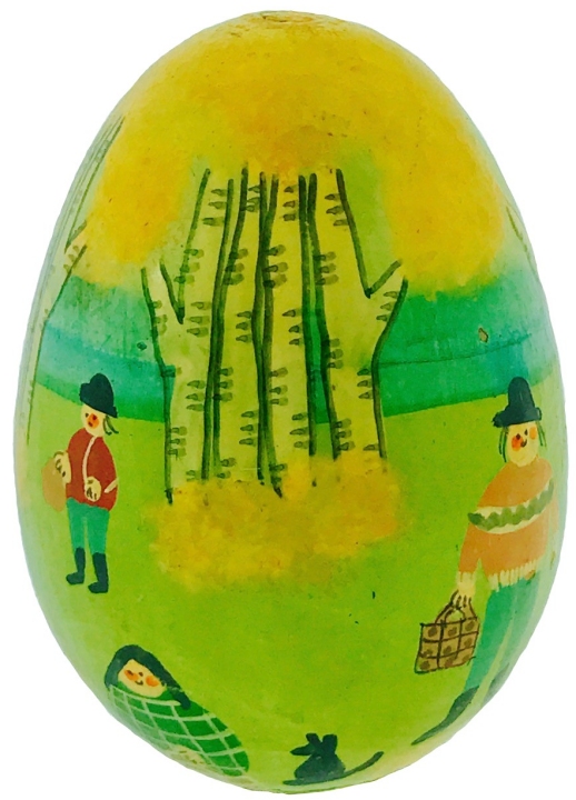 Kubla Crafts Capiz 0325K Hand Painted Wooden Egg