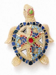 Special Sale SALE0352Q Kubla Crafts Capiz 0352Q Sea Turtle - Mosaic Magnet Sand Set of 2