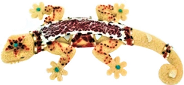 Kubla Crafts Capiz 0394R Mosaic Lizard Wall Decor