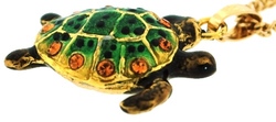 Kubla Crafts Bejeweled Enamel KUB 1 4178GN Green Sea Turtle Necklace