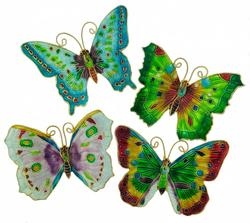 Kubla Crafts Cloisonne KUB 1 4393 Cloisonne Butterfly Ornament Set of 4