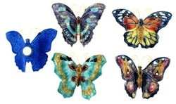 Kubla Crafts Cloisonne KUB 1 4397M Cloisonne Butterfly Magnet Set of 4