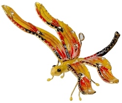 Kubla Crafts Cloisonne KUB 1 4791YO Bejeweled Dragonfly Ornament