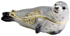 Kubla Crafts Bejeweled Enamel KUB 10 3308 Seal Baby Box