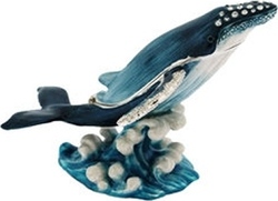 Special Sale SALE3974- Kubla Crafts Bejeweled Enamel 3974- Humpback Whale Box