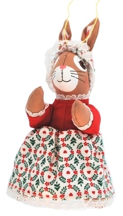 Kubla Crafts Cloisonne 1075 Girl Bunny Ornaments Set of 3